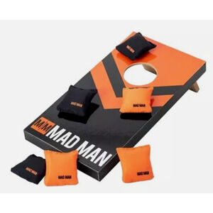 Mad Man Desktop Game Set Mini Cornhole Bean Bag Toss Travel Game w/ Wood Base